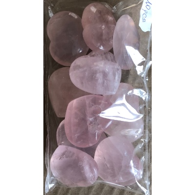 QUARTZ ROSE COEUR lot de 10 pièces