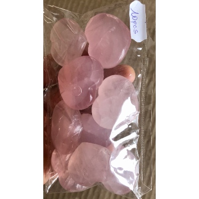 QUARTZ ROSE COEUR lot de 10 pièces