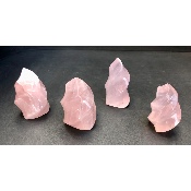 QUARTZ ROSE FLAMME Lot de 4 Pièces