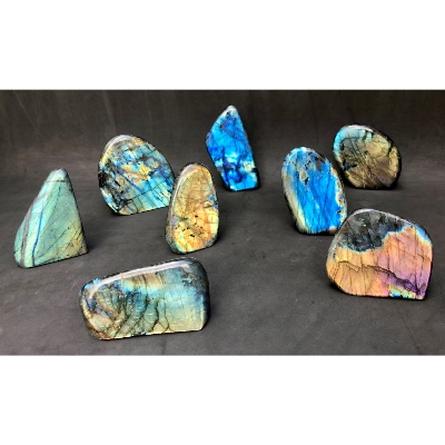 LABRADORITE FORME LIBRE Entièrement POLIE Lot de 8 Pièces