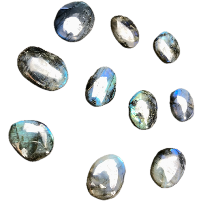 LABRADORITE bleue GALET Lot de 10 pièces