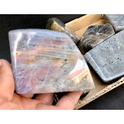 LABRADORITE dorée-violette POLIE Lot de 2530g