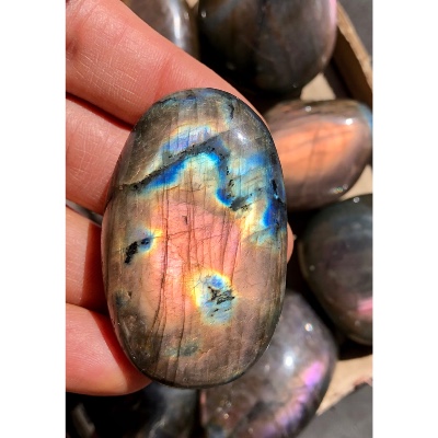 LABRADORITE multicolore-violet GALET Lot de 11 pièces