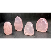 QUARTZ ROSE FORME LIBRE Lot de 4 pièces