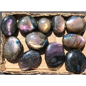 LABRADORITE multicolore-violet GALET Lot de 11 pièces