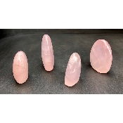 QUARTZ ROSE FORME LIBRE Lot de 4 pièces