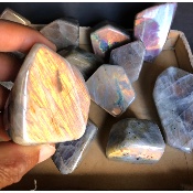 LABRADORITE dorée-violette POLIE Lot de 15 pièces