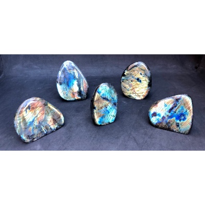 LABRADORITE FORME LIBRE Entièrement POLIE Lot de 2,62 Kg