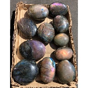 LABRADORITE multicolore-violet GALET Lot de 11 pièces