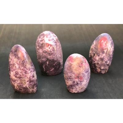 LÉPIDOLITE FORME LIBRE Lot de 4 pièces